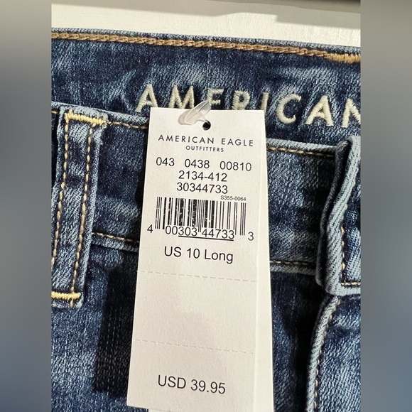 NEW NWT women’s jeans 10/30 long high rise stretch AEO‎ American eagle - Picture 5 of 9